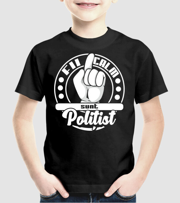 Fii calm.... sunt polițist model negru pe tricou
