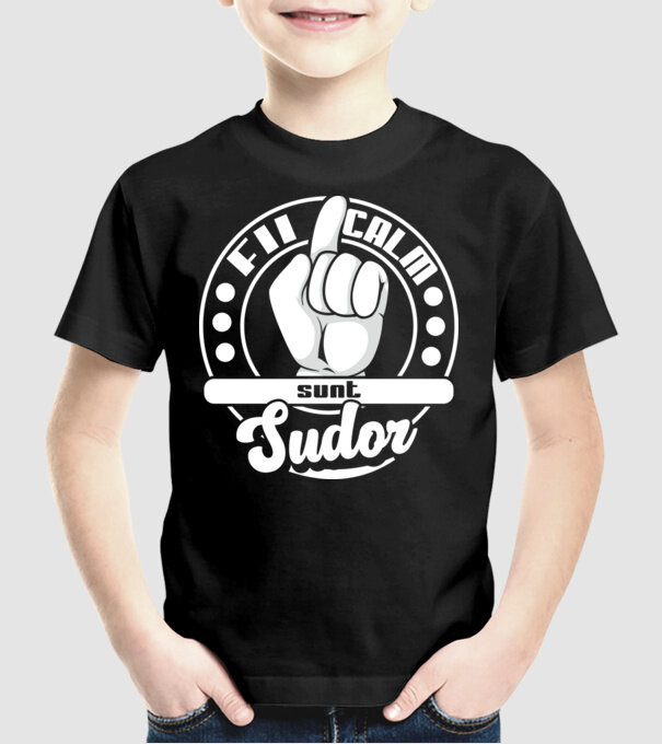 Fii calm.... sunt sudor model negru pe tricou