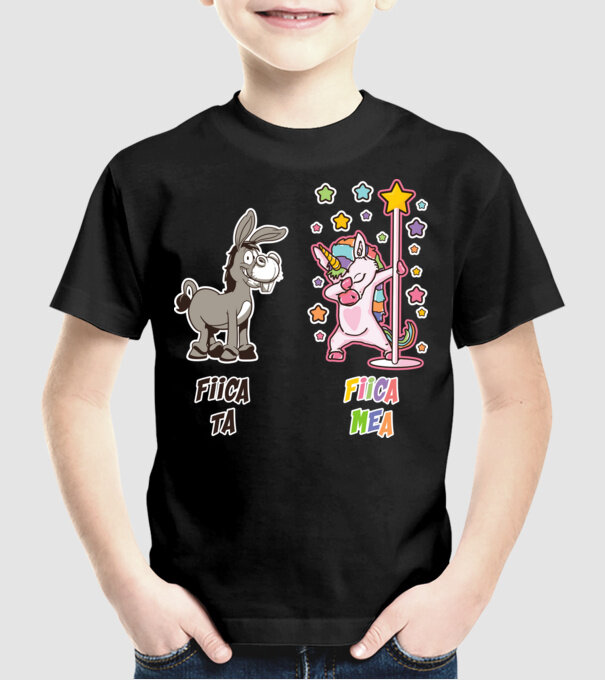 fiica ta - fiica mea model negru pe tricou