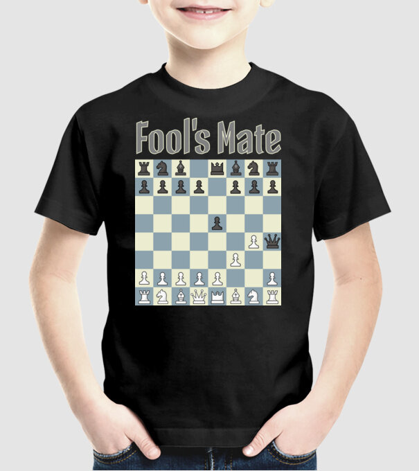 fool's mate model negru pe tricou