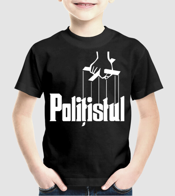 Polițistul model negru pe tricou