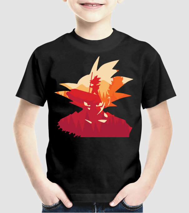 goku head model negru pe tricou