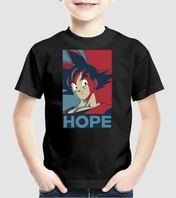 goku hope dragonball model negru pe tricou