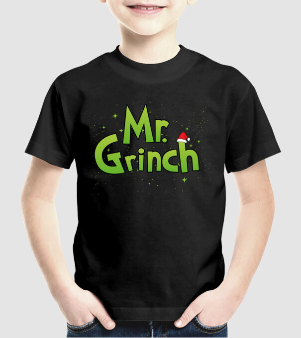 Grinch Family Mr Grinch model negru pe tricou