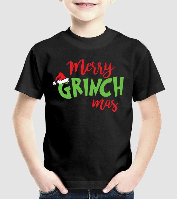 Grinchmas model negru pe tricou