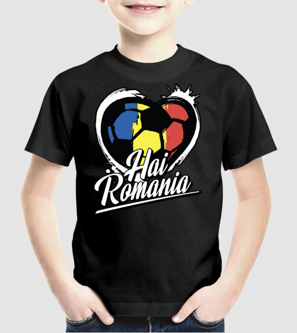 Hai romania heart model negru pe tricou
