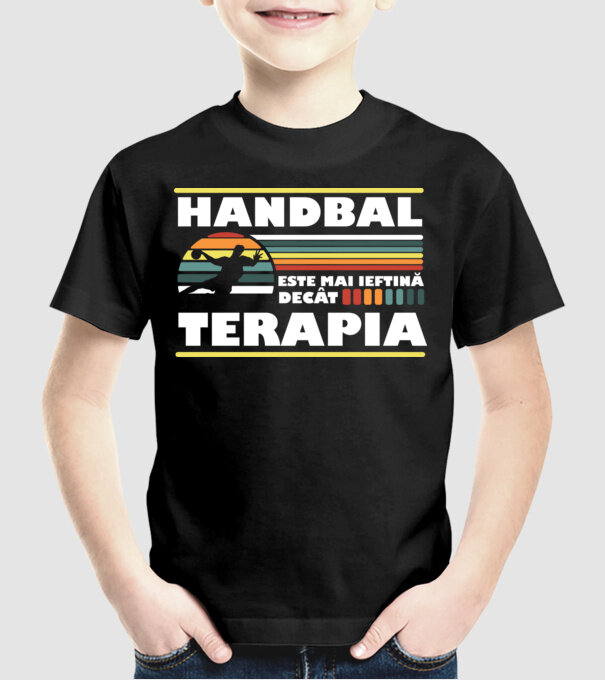 Handbal terapia model negru pe tricou