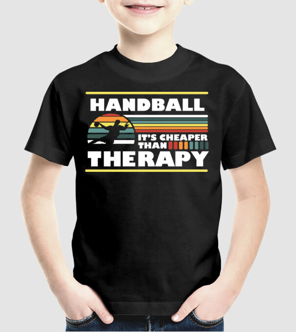 Handball therapy model negru pe tricou