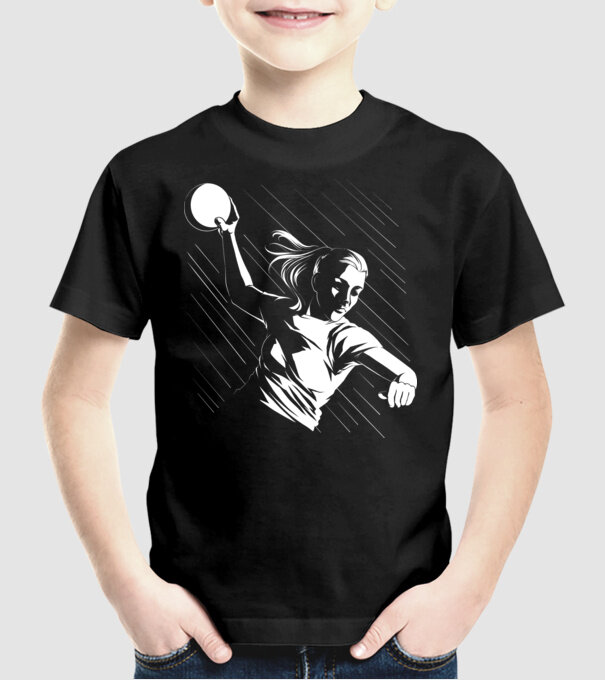 Handballer model negru pe tricou