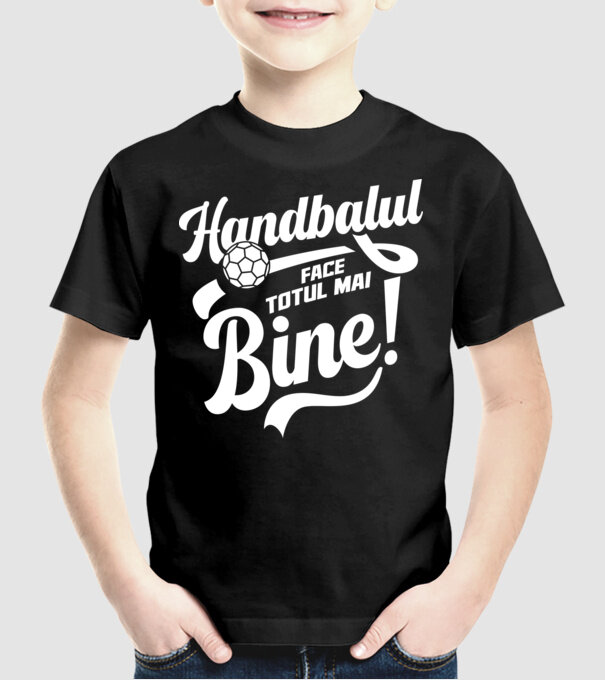 Handbalul face totul mai bine model negru pe tricou