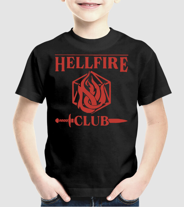 hellfire club 85 model negru pe tricou
