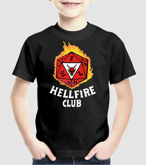 hellfire club roll dice model negru pe tricou