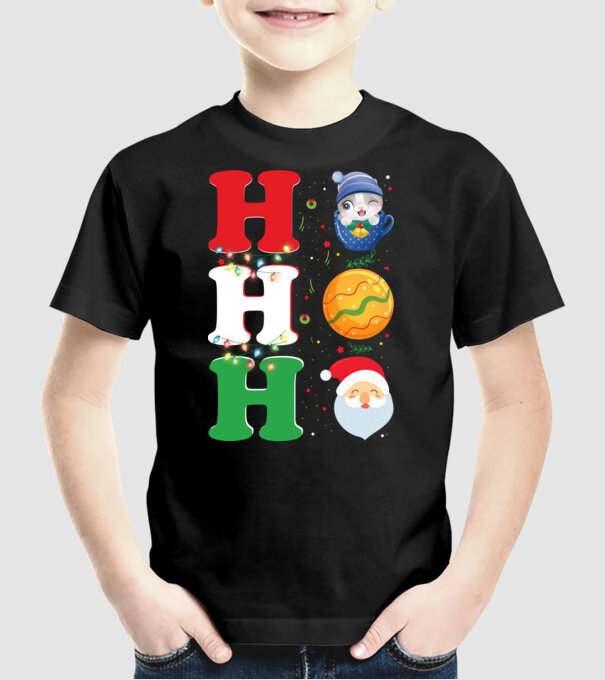 Ho-ho-ho christmas model negru pe tricou