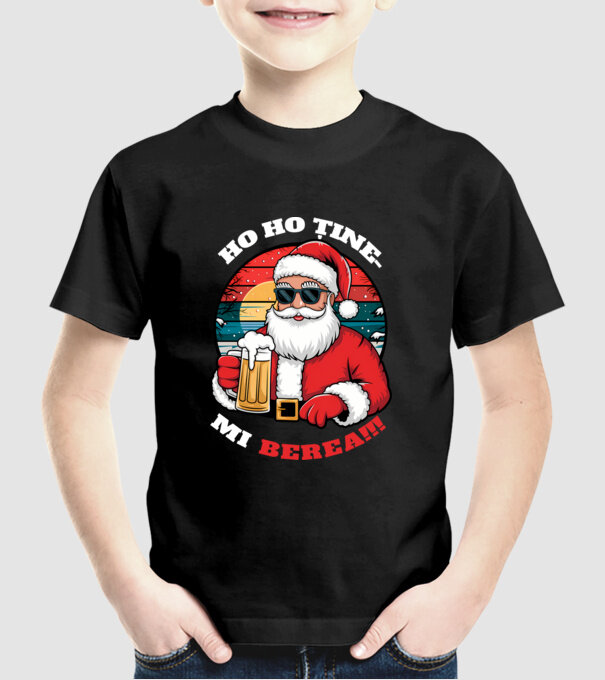 Ho ho ține mi berea! Negru model negru pe tricou