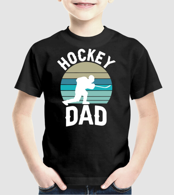 Hockey dad model negru pe tricou