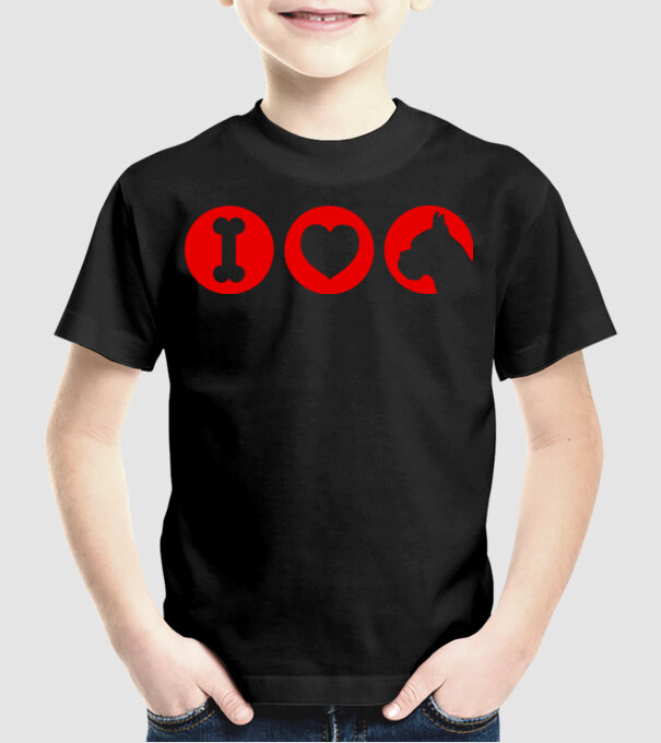 I Love Boxer model negru pe tricou