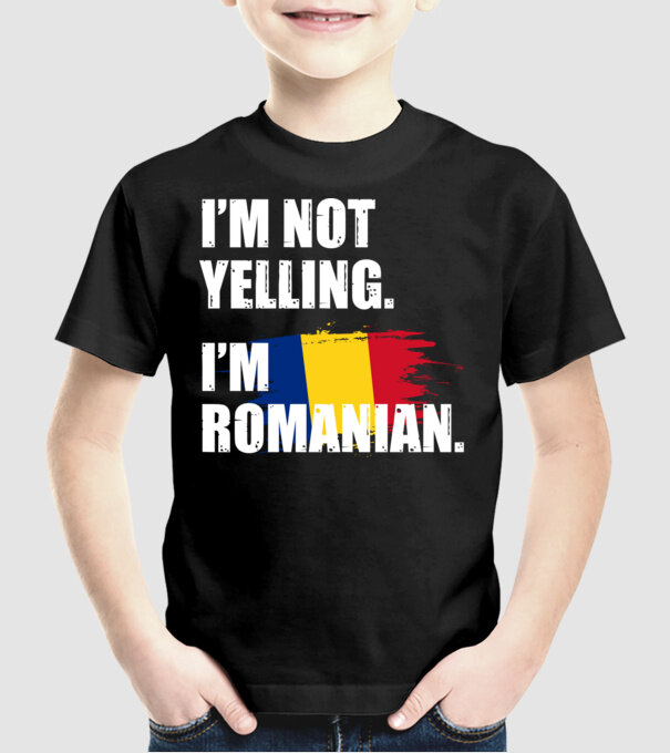 I'm not yelling model negru pe tricou