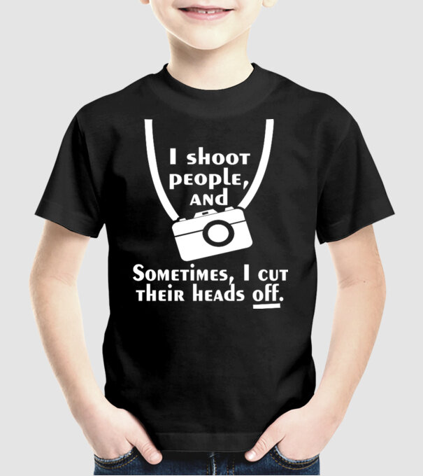 I shoot people model negru pe tricou
