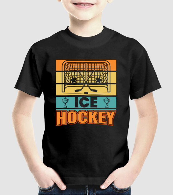 Ice Hockey model negru pe tricou