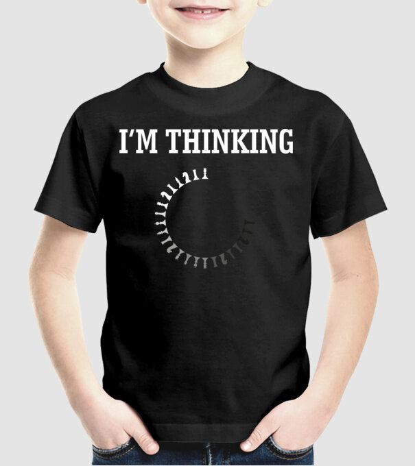 Im thinking model negru pe tricou