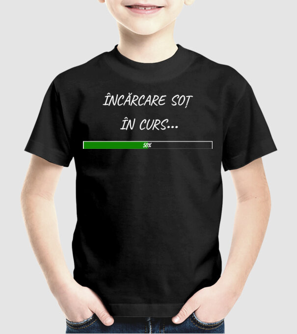 încărcare soț în curs model negru pe tricou