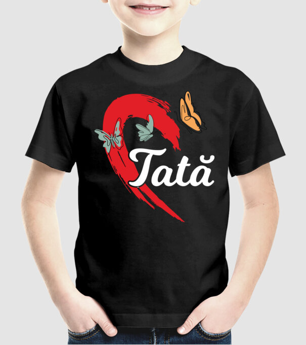 Tată model negru pe tricou