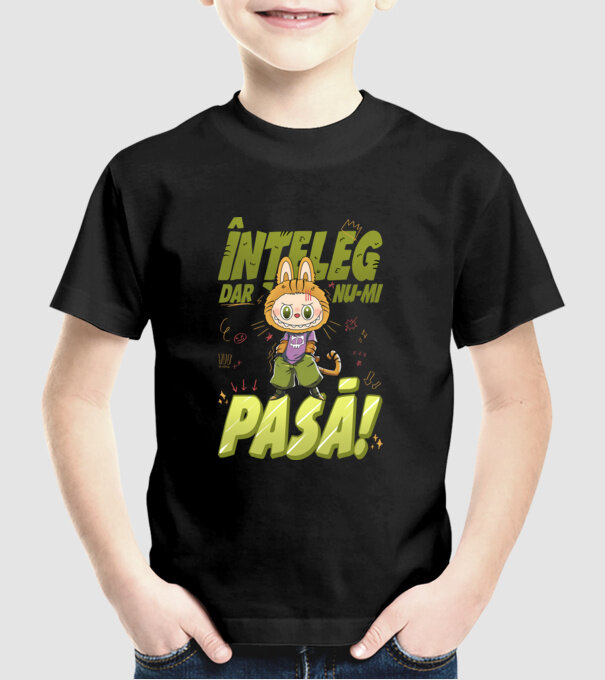 Înțeleg dar nu-mi pasă! model negru pe tricou