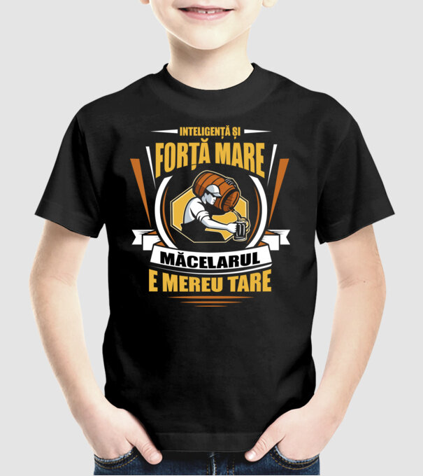 Inteligență și forță mare, barmanul e mereu tare model negru pe tricou