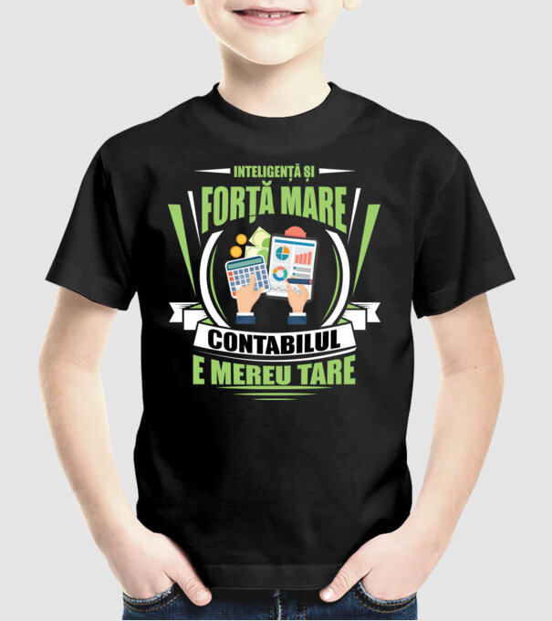Inteligență și forță mare, contabilul e mereu tare model negru pe tricou