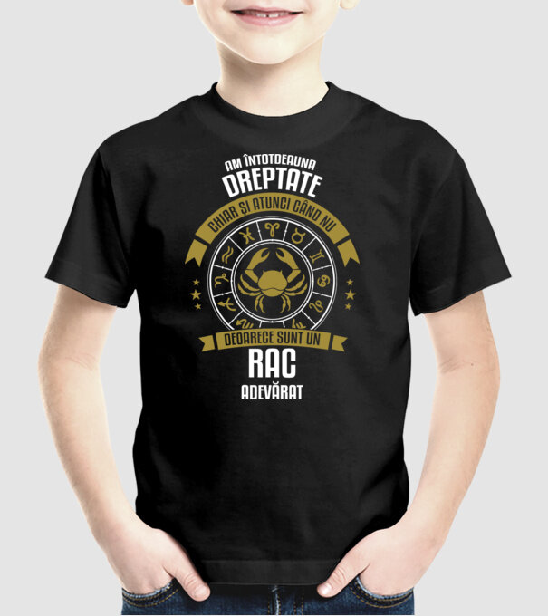 Întotdeauna am dreptate. Chiar și atunci, când nu am, deoarece sunt din zodia rac. model negru pe tricou