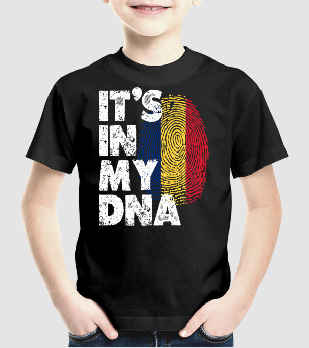 its in my dna model negru pe tricou