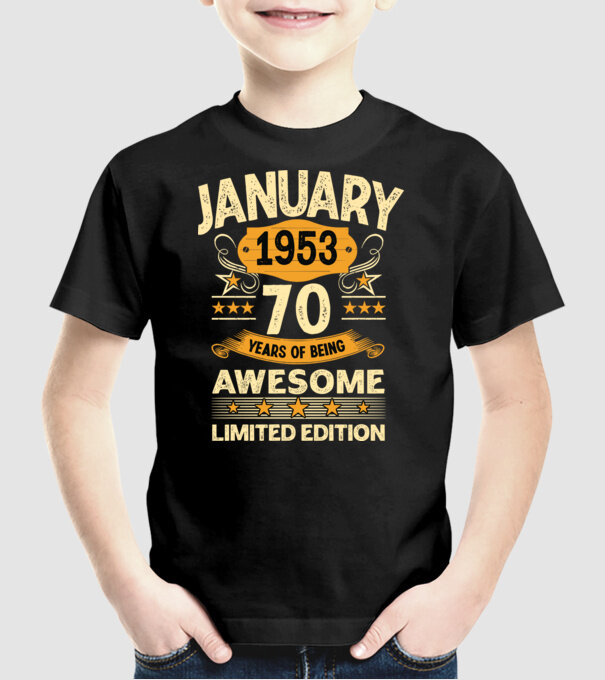 January 1953 70 years of being limited edition model negru pe tricou
