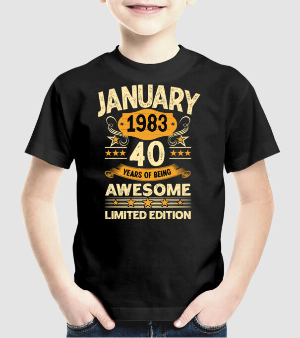 January 1983 40 years of being limited edition model negru pe tricou