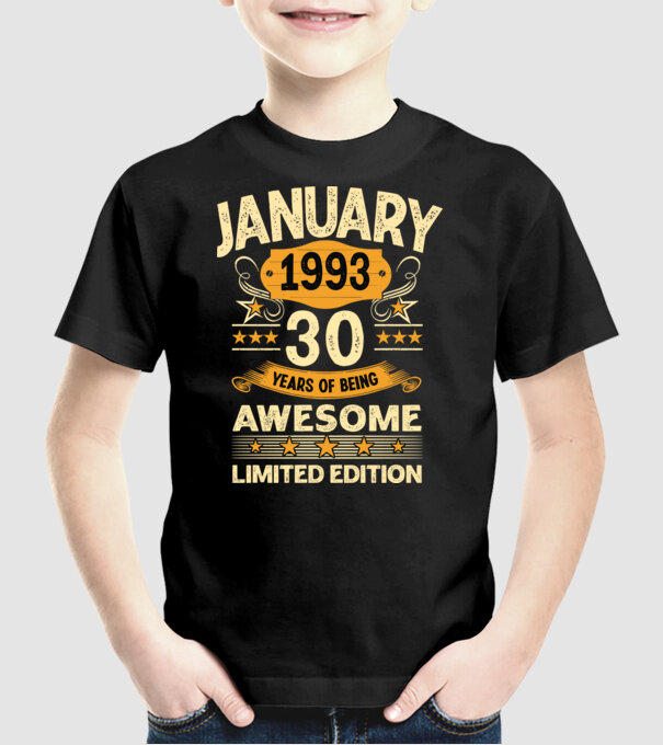 January 1993 30 years of being limited edition model negru pe tricou