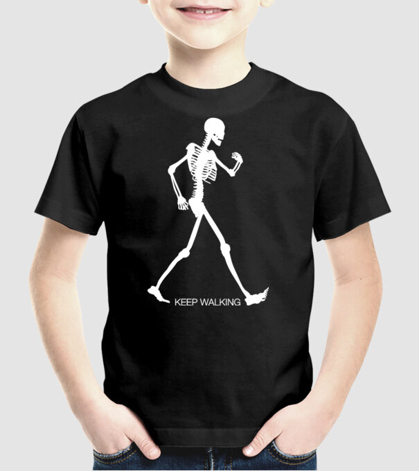 Keep Walking model negru pe tricou