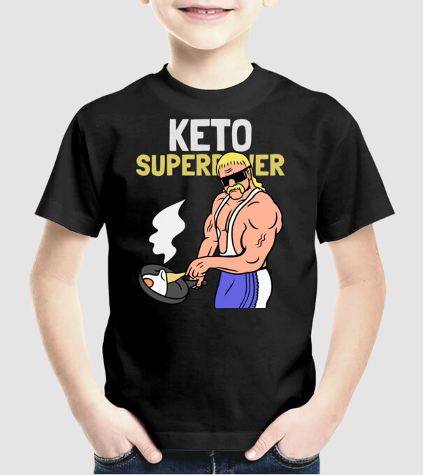 KETO SUPERPOWER model negru pe tricou