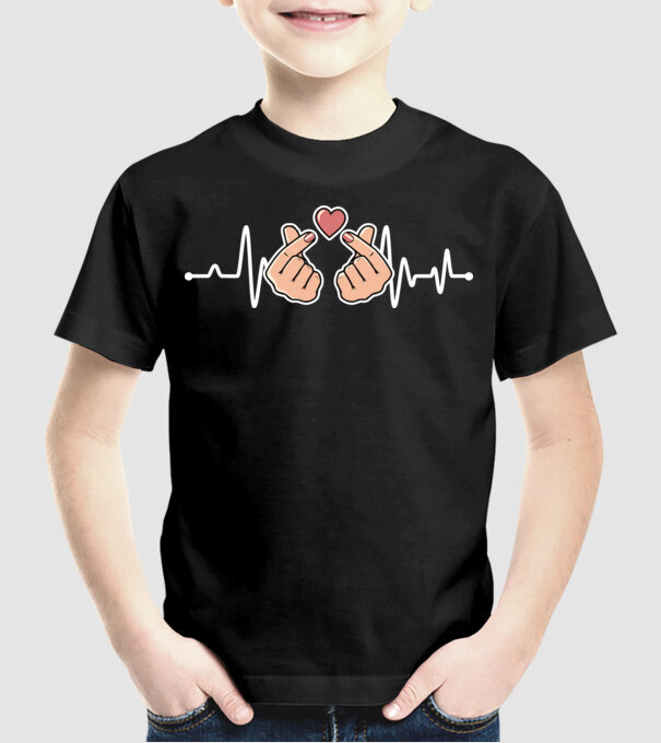 Kpop heartbeat model negru pe tricou
