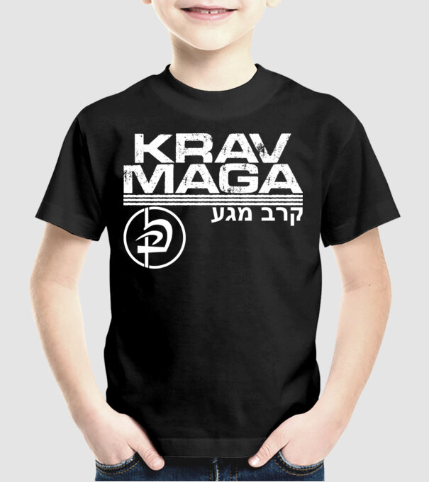 Krav Maga model negru pe tricou