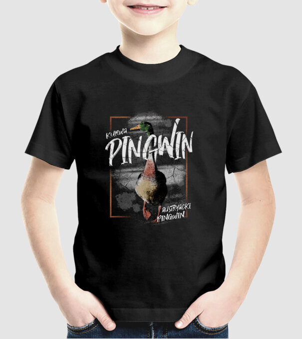 Kurwa pingwin model negru pe tricou