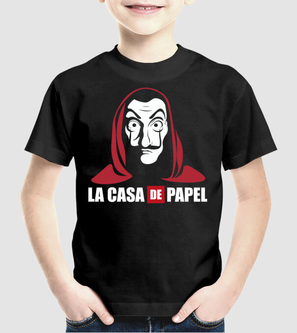 la cas de papel logo model negru pe tricou