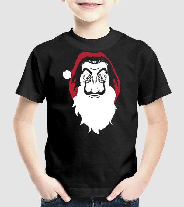 la casa de papel santa model negru pe tricou
