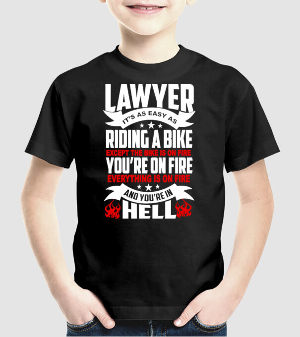 'Lawyer it''s easy as riding a bike...' model negru pe tricou