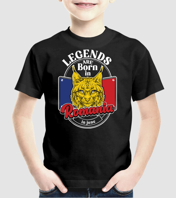 Legends are born in România june model negru pe tricou