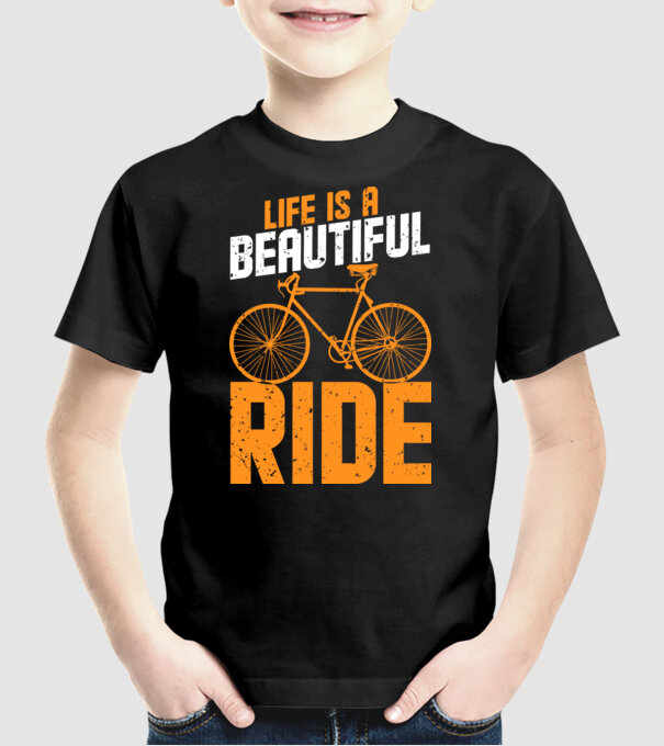 Life is a beautiful ride model negru pe tricou