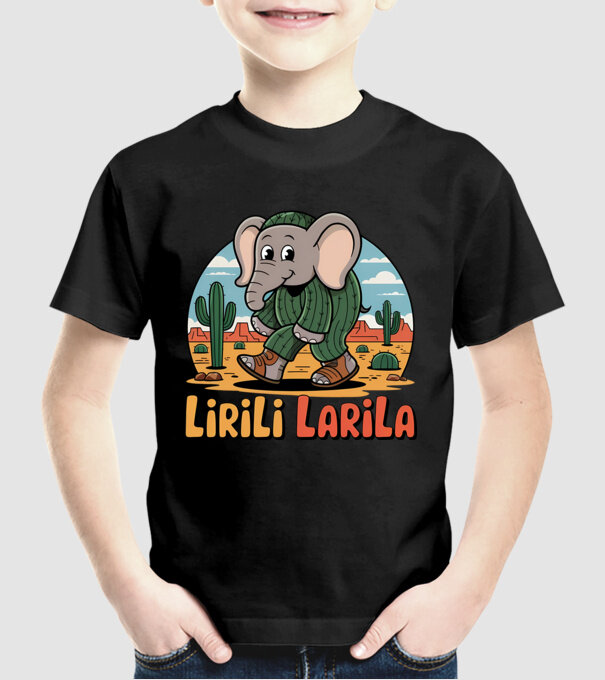 Lirili Larila model negru pe tricou