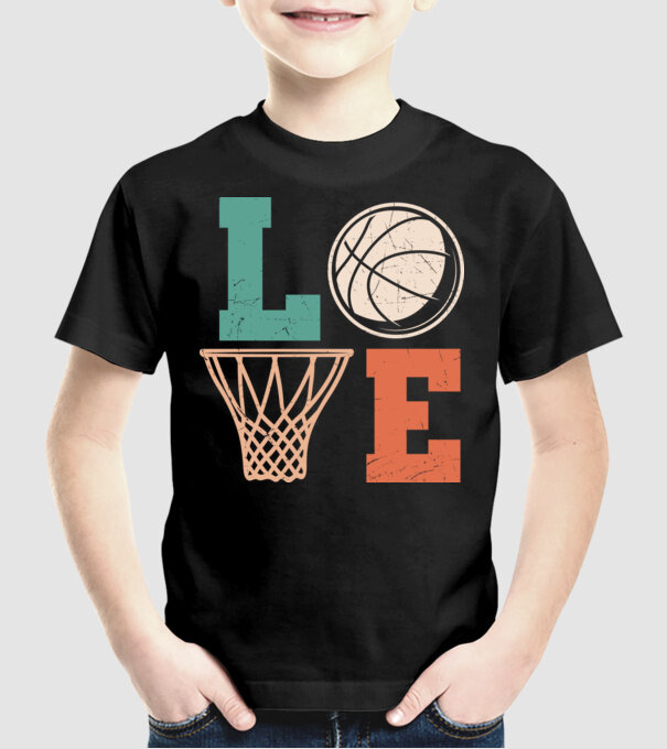 LOVE basketball model negru pe tricou