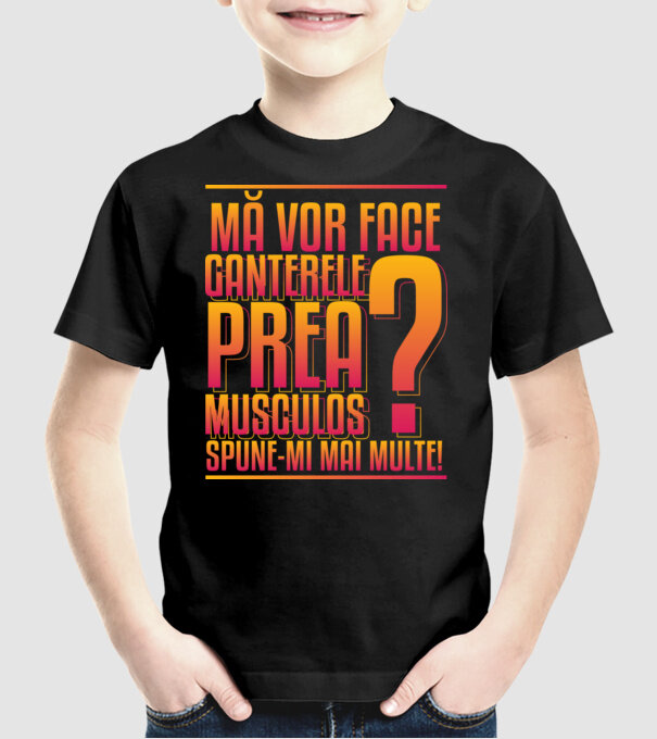 Mă vor face ganterele prea musculos? spune-mi mai multe! model negru pe tricou