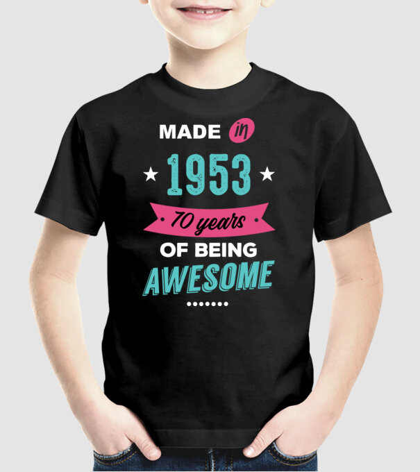 MADE IN 1953 model negru pe tricou