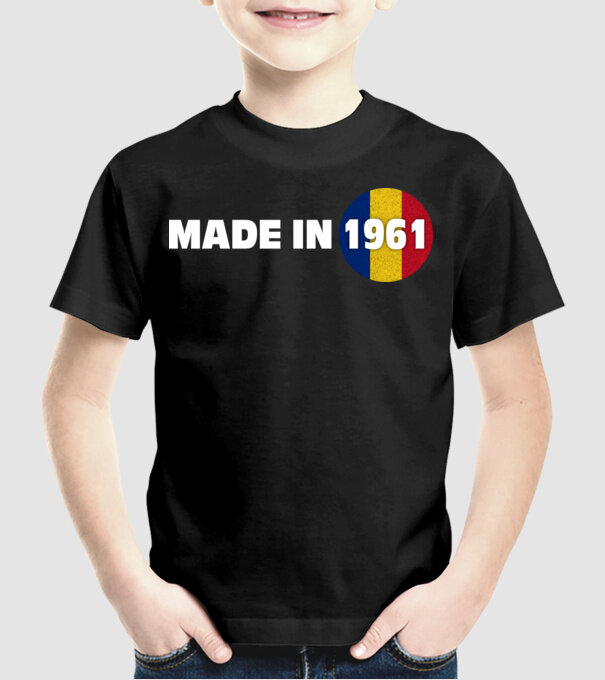 made in 1961 retro vintage model negru pe tricou