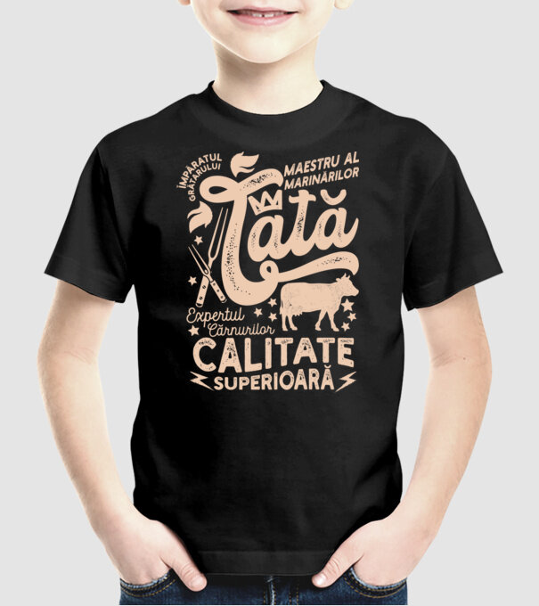 Împăratul grătarului, maestru al marinărilor, expertul cărnurilor - tată - Calitate superioară model negru pe tricou